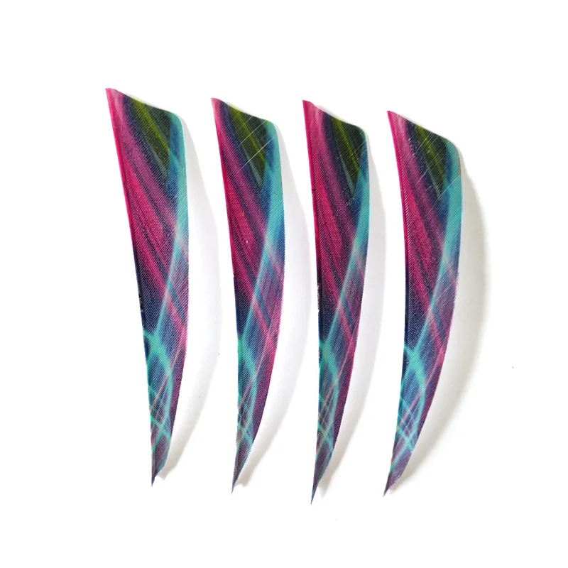 24pcs Archery 4 Inch Turkey Arrow Feather Right Wings DIY Shield Shape Arrow Vanes 